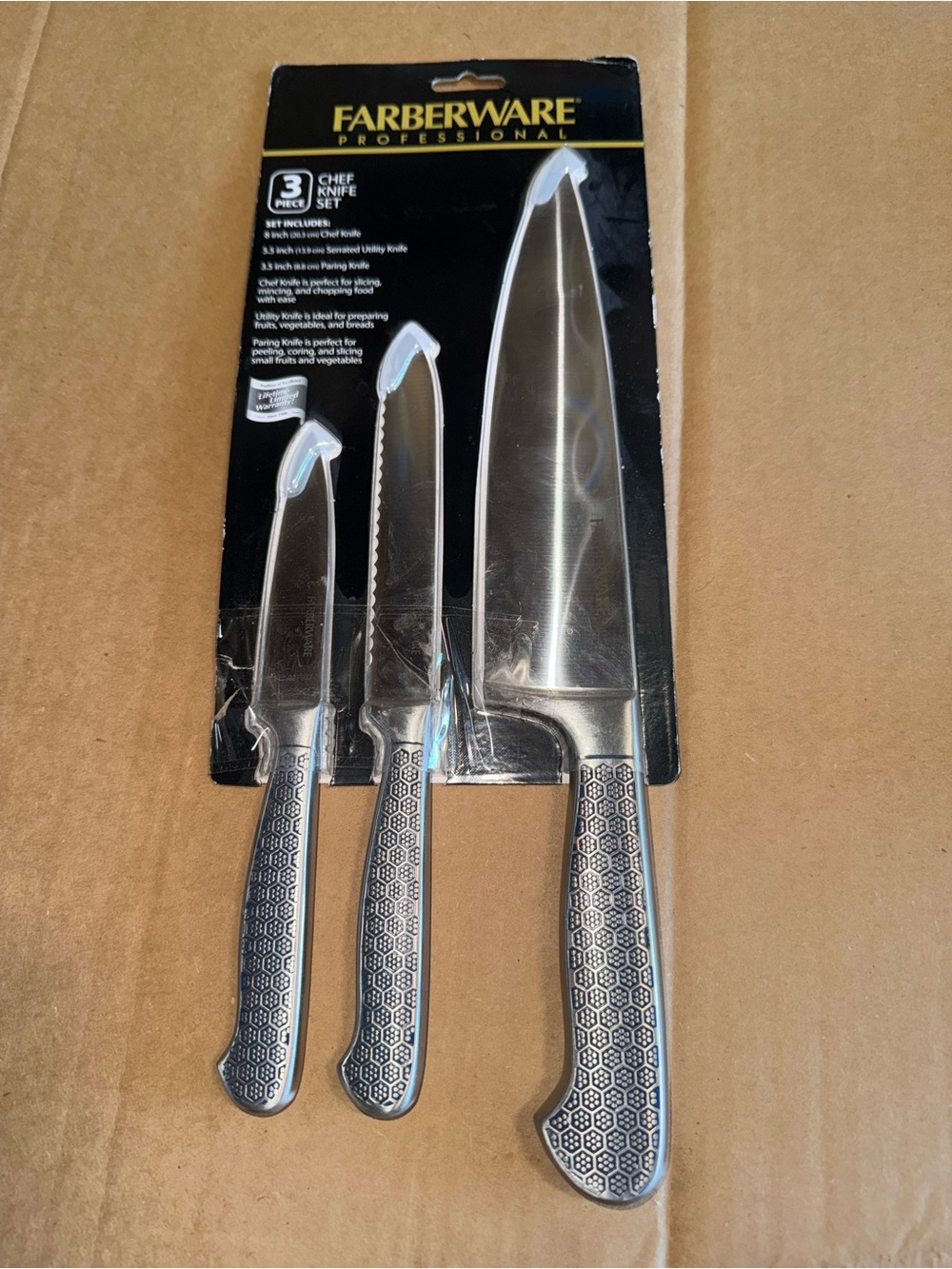 3PC Farberware Professional Chef Knife Set